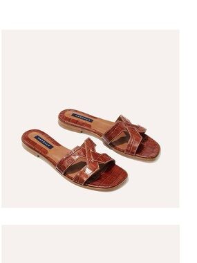 Margaux The MX Sandal Mahogany brown croc leather